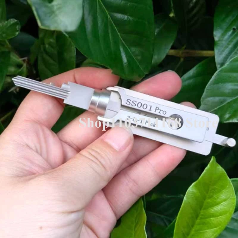 

Lishi 2-IN-1 SS001 Key Decoder Stainless Steel Lock Key Precision Hook Pick Set Maintenance Repair Tool Unlocking Engineering