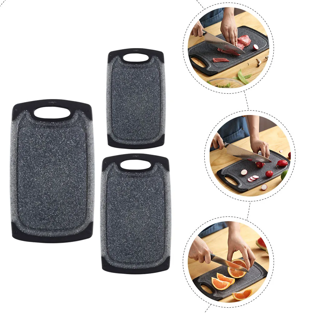 

3pcs Marble Pattern Cutting Boards Plastic Chopping Boards For Kitchen Meat Vegetable Prep Anti-Slip Washable Home Chopping