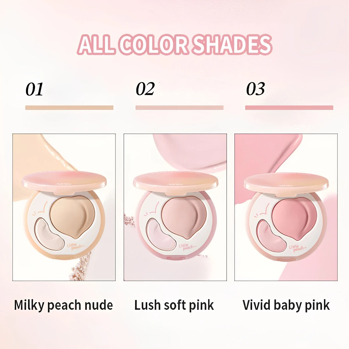 LITTLE ONDINE Duo-Color Highlighter,Luminous Sheen,Fine-Milled Texture,Pearlescent Shimmer,Skin-Friendly Formula,Duo-Color