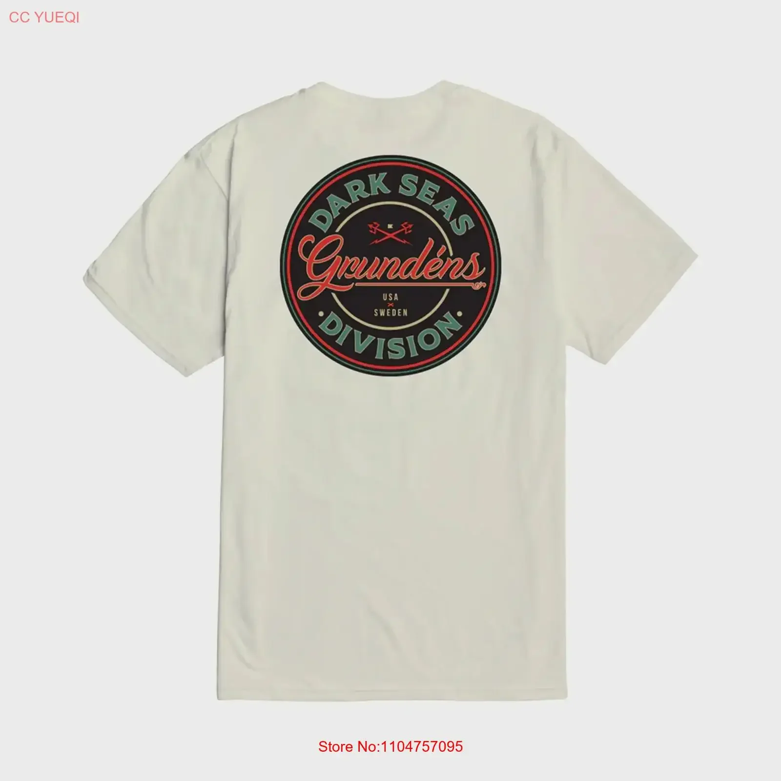 DARK SEAS Mens Instinctive Premium T Shirt Cream Casual S vintage Washed fashion Soft graphic Unisex streetwear Stylish