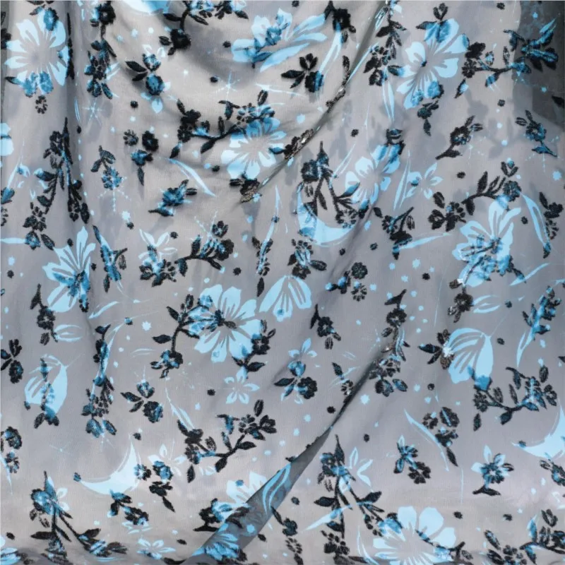 Velvet printed women's clothing fabric silk cheongsam dress