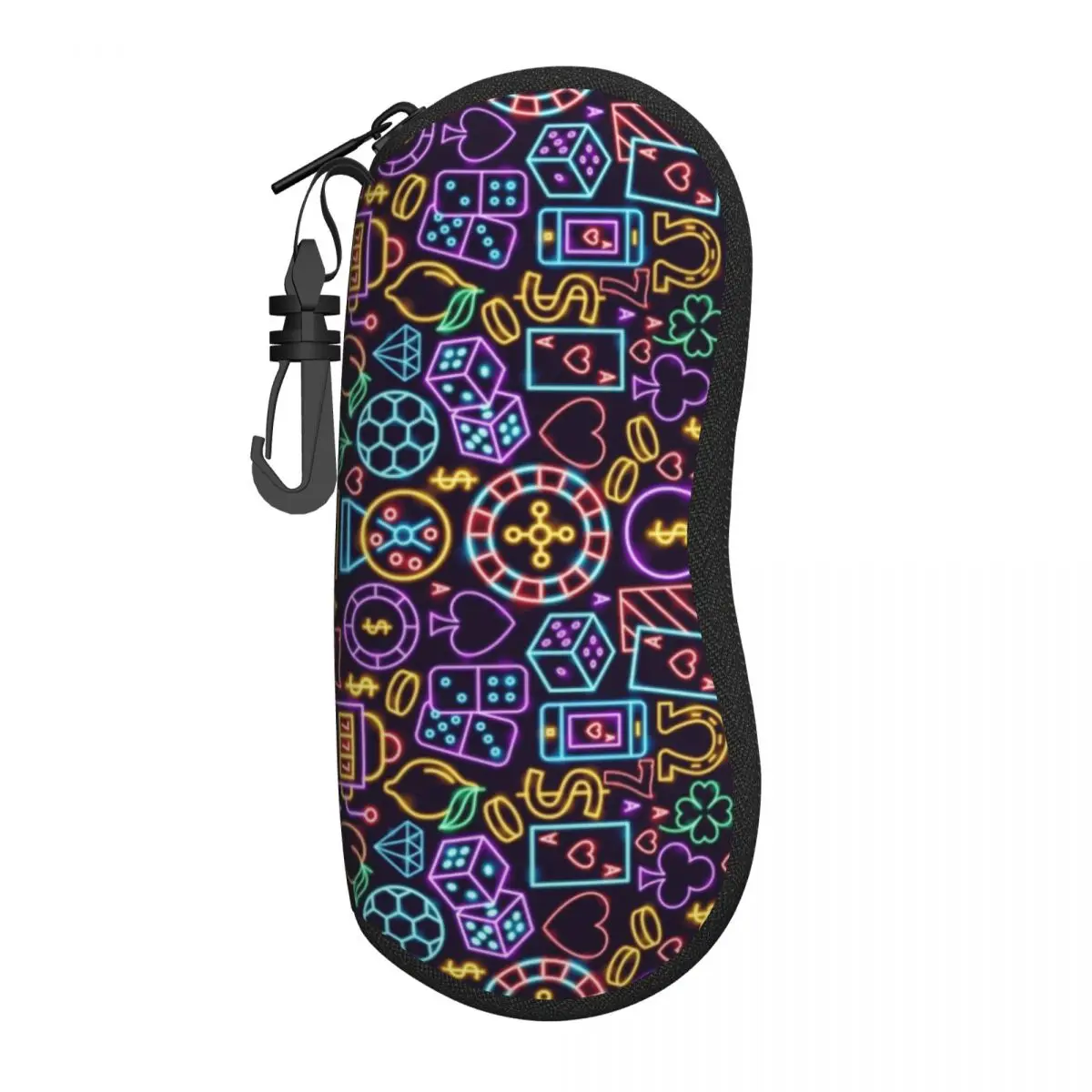 Custom Gambling Luck Money Poker Cards Shell Eyeglasses Protector Cases Cute Sunglass Case Dice Glasses Bag