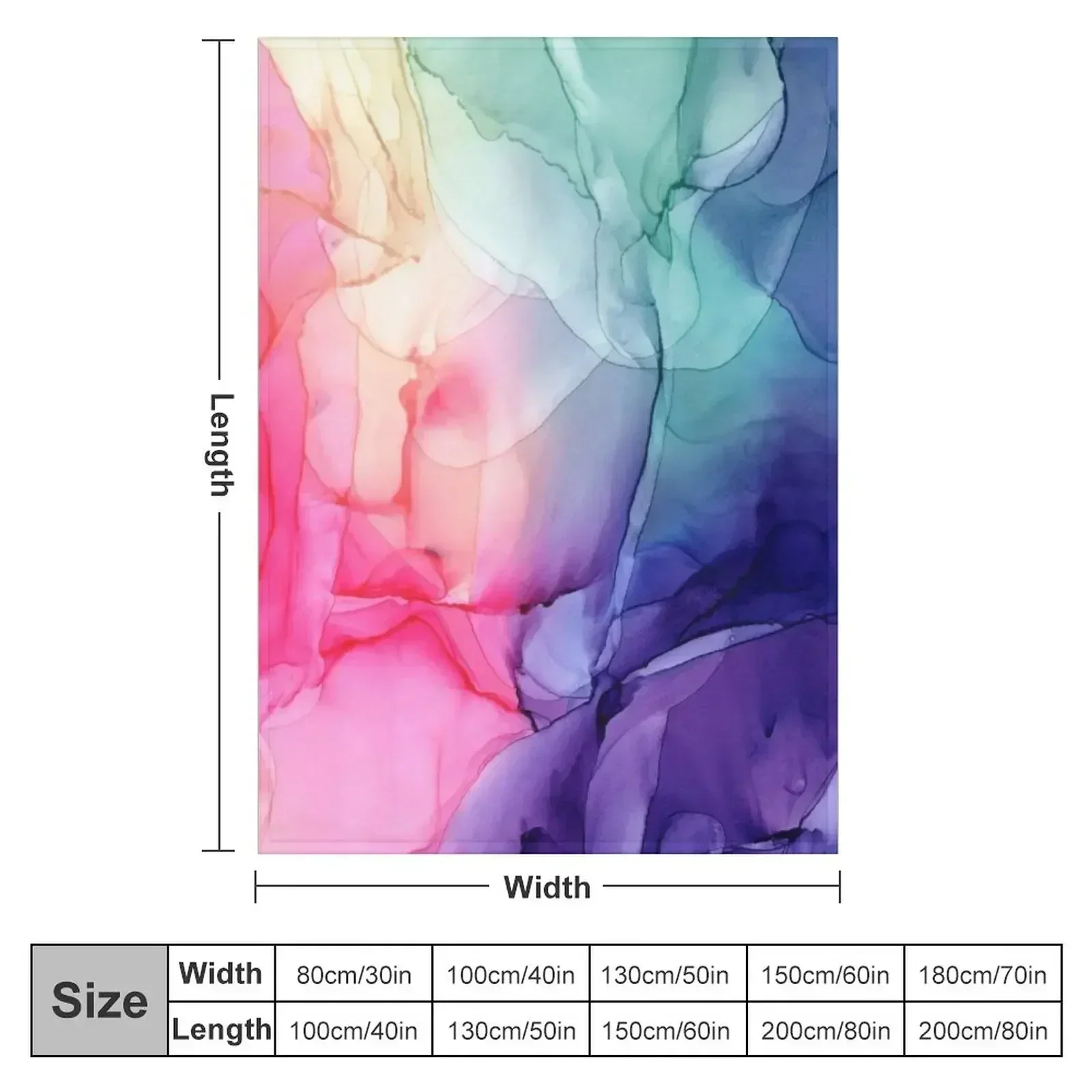 Colorful Rainbow Flowing Abstract Vertical Painting Throw Blanket Soft Plaid Sofa Thermal Personalized Gift for babies Blankets