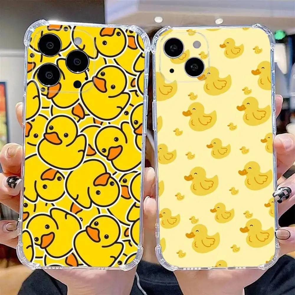 

Yellow Duck Cute Phone Case For iPhone 16,15,14,13,12,11 Pro,Max,Plus,X,XS,XR,SE,Mini Transparent Silicone Soft