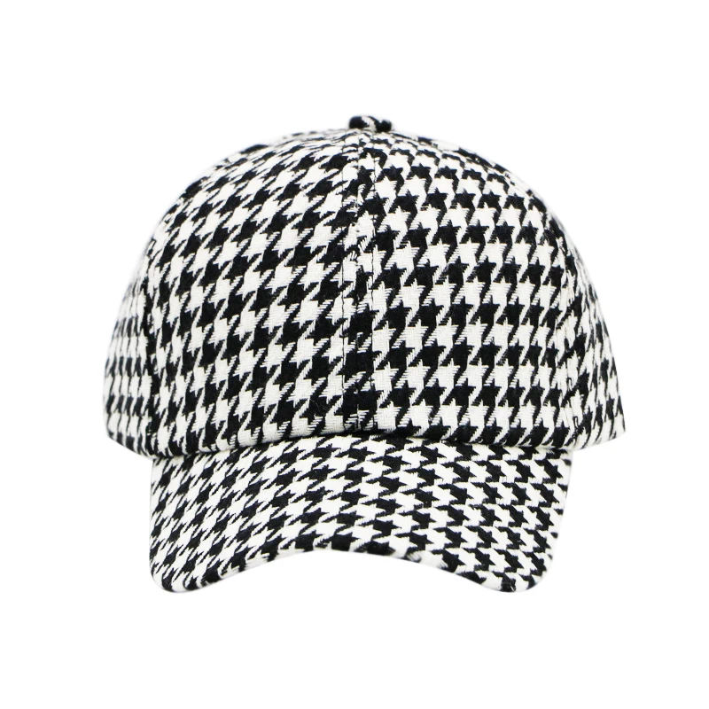 2024 Women\'s Summer Hat Baseball Cap Houndstooth Lattice Cotton Cap Female Sport for Gorros Sun hat Snapback popular retro