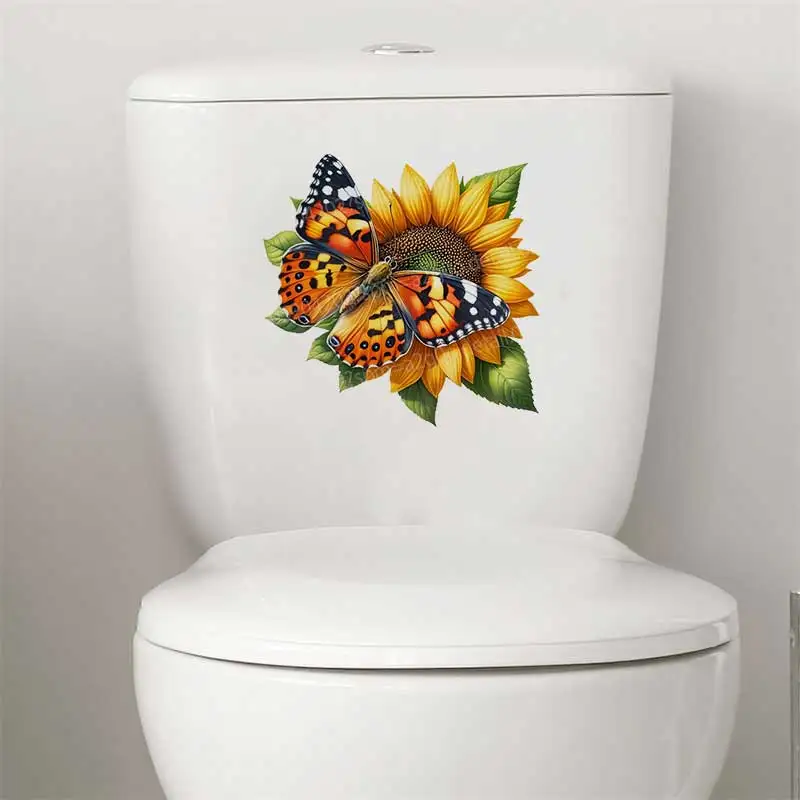 Sunflower Butterfly Removable Wall Stickers PVC Decals Art Living Room Wall Decoration AA52 view 6