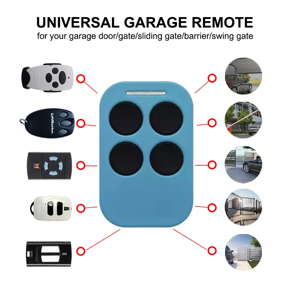 Garage Door Gate Remote Control Replacement Chamberlain Merlin C945 Security+ ATA PTX -4 B&D Boss 300Mhz -868mhz Transmitter