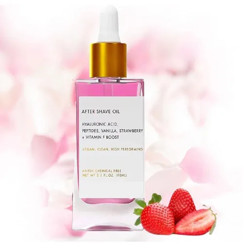 딸기 & 바닐라 향 애프터 쉐이브 오일 깊은 수분 공급 강렬한 각질 제거 쉐이빙 케어 오일 건성 피부 완화 