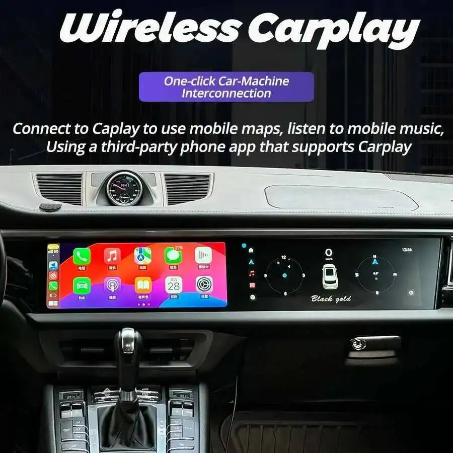 For Porsche Macan 2011-2017 Radio Android 2din Car multimedia Video Player HU 8G+256GB 4G LTE wireless Dual Screen BT Carplay
