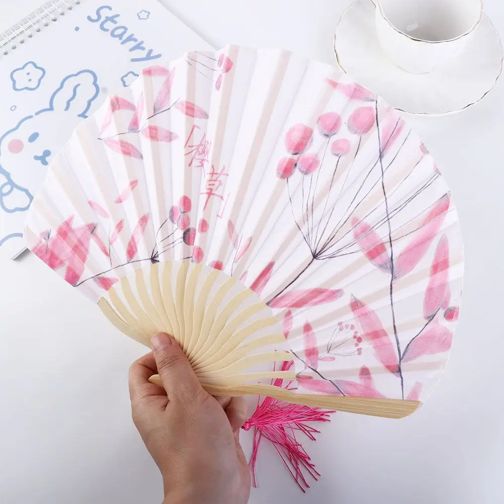 Classical Artistic Gift Sea Shell Shape Bamboo Craft Handicrafts Dance Fan Folding Fan Photography