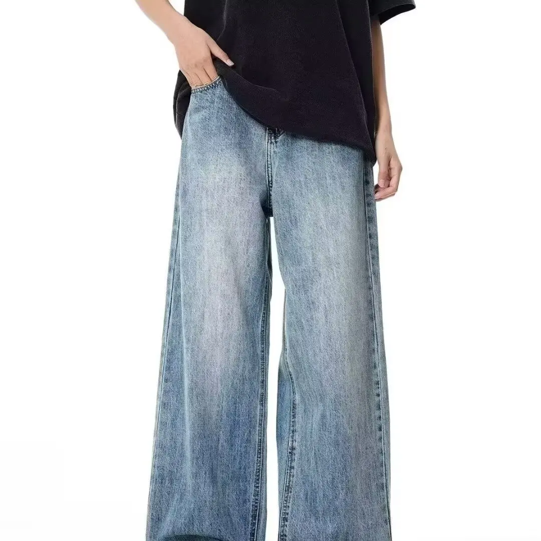 Baggy Vintage Mann Frauen Blue Jeans Koreanische Mode Breite Bein Denim Hosen Casual Harajuku Amerika Stil Klassische Hosen