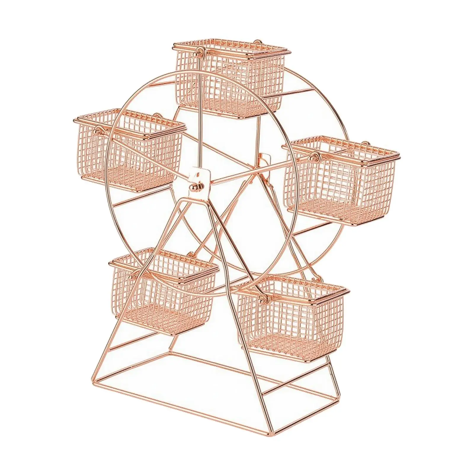 Spinning Food Display Tower Wire Basket Carousel for Pastries and Fries Home Kitchen Entertaining Use