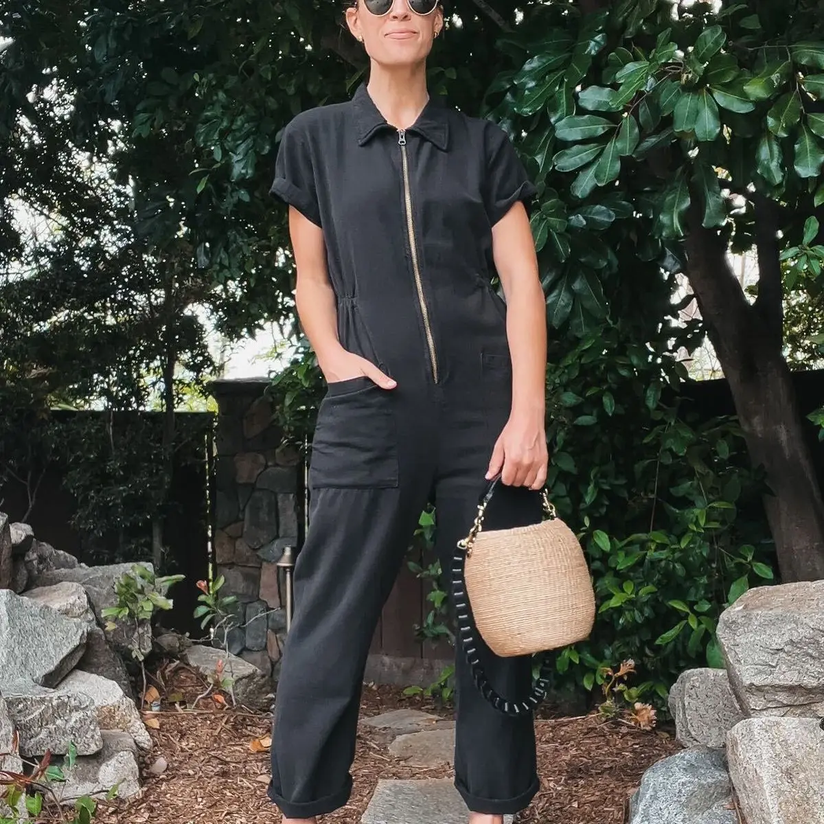 Sexy Overall mit Reißverschluss, lässig, Faion, lange Hose, niedrige Taille, sieben/neun Punkte, gerades Bein, Damen-Einteiler/Overall Dr