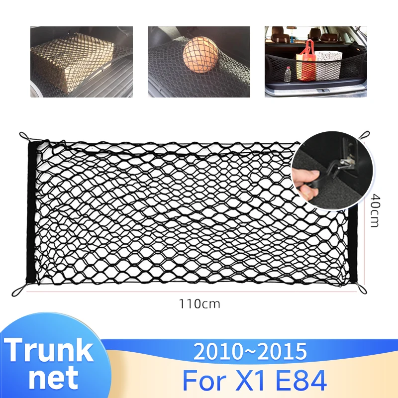 Car Trunk Nets For BMW X1 E84 Zinoro 1E 2010 2011 2012 2013 2014 2015 Trunk Net Elastic Upgraded Double Organizer Stickers Parts