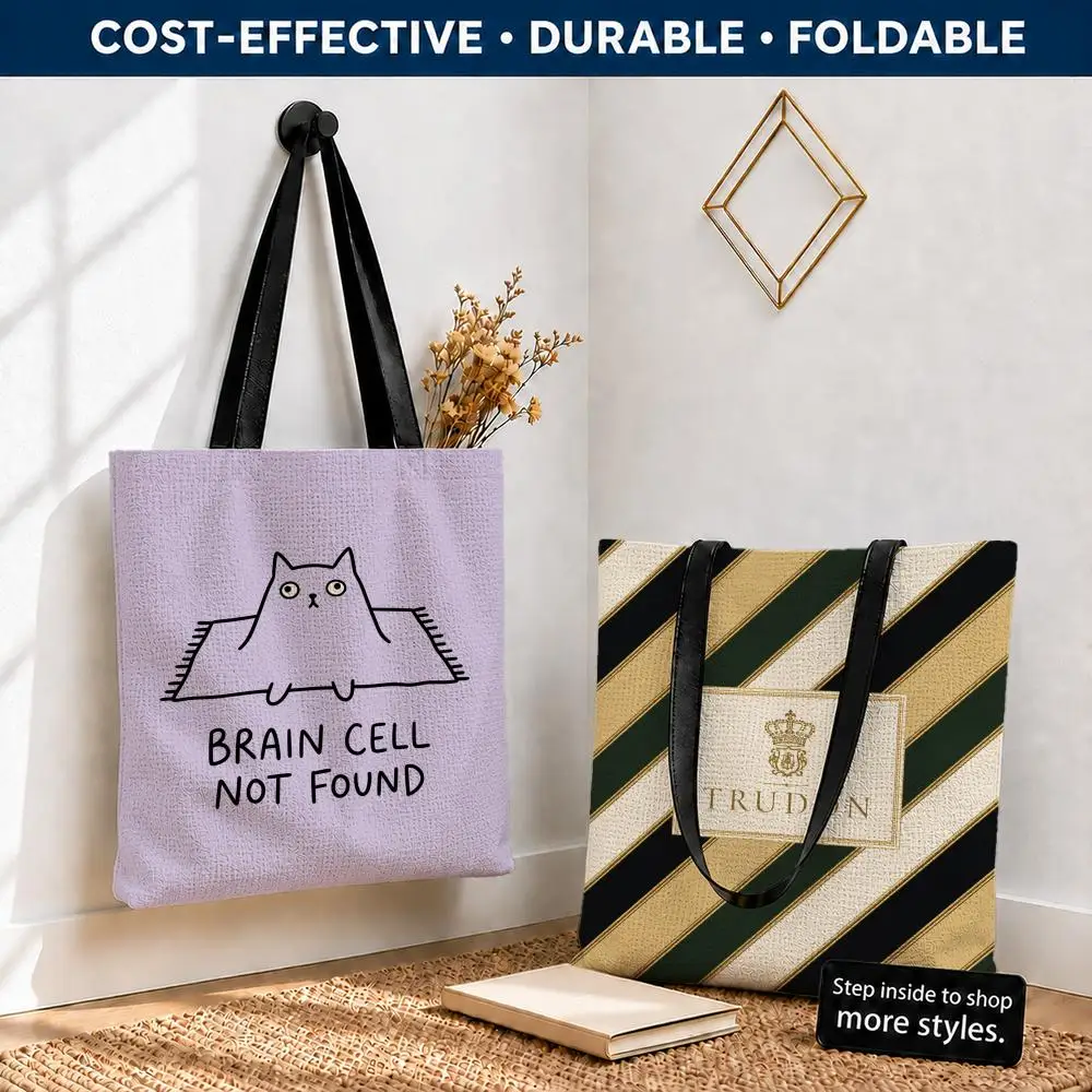 Bolsas de Almacenamiento con Logotipo de la Marca Cire Trudon, Bolsa de Compras Reutilizable, Plegable y Ligera, de Lona de Poliéster, con Asas de Hombro