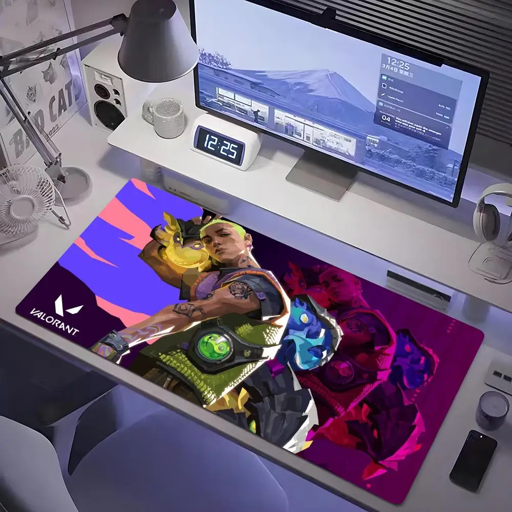 VALORANT Gekko Mouse Pad Tablet mouse Pad Laptop xl desktop mate, cute HD Rainbow Gaming keyboard pad, Player, 90x40