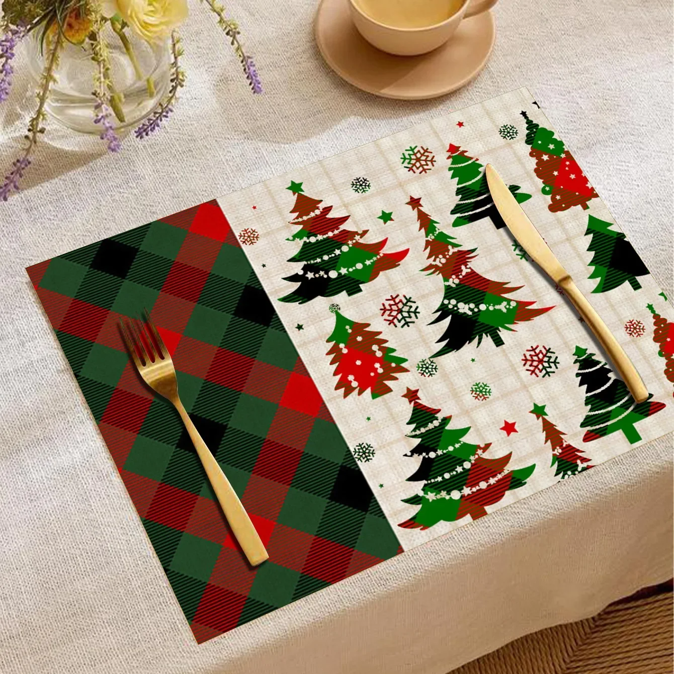 New Stylish Decor Linen Placemat Creative Knitted Placemat Tablecloth Cute Elder Letter Placemat Luxury Premium Series