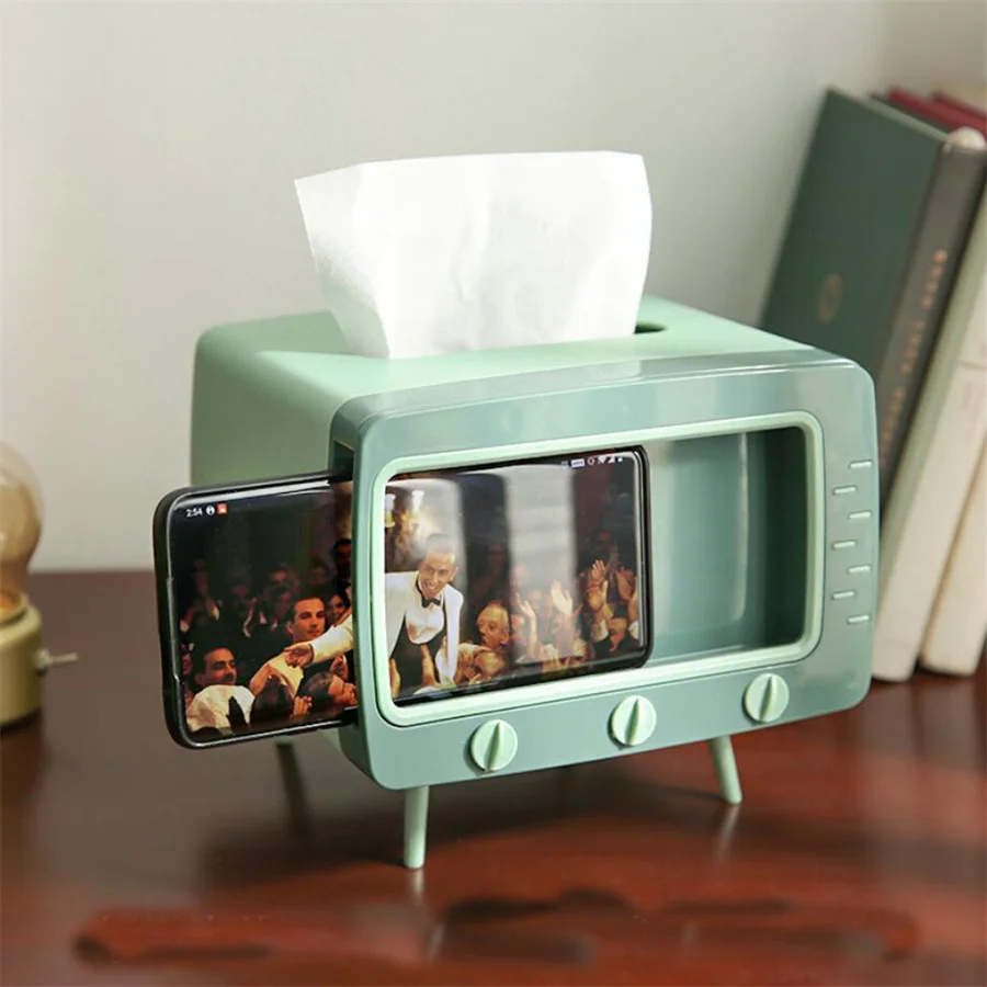 

Tv Tissue Box, Light Luxury Plastic Living Room Coffee Table, Multifunctional Storage Box