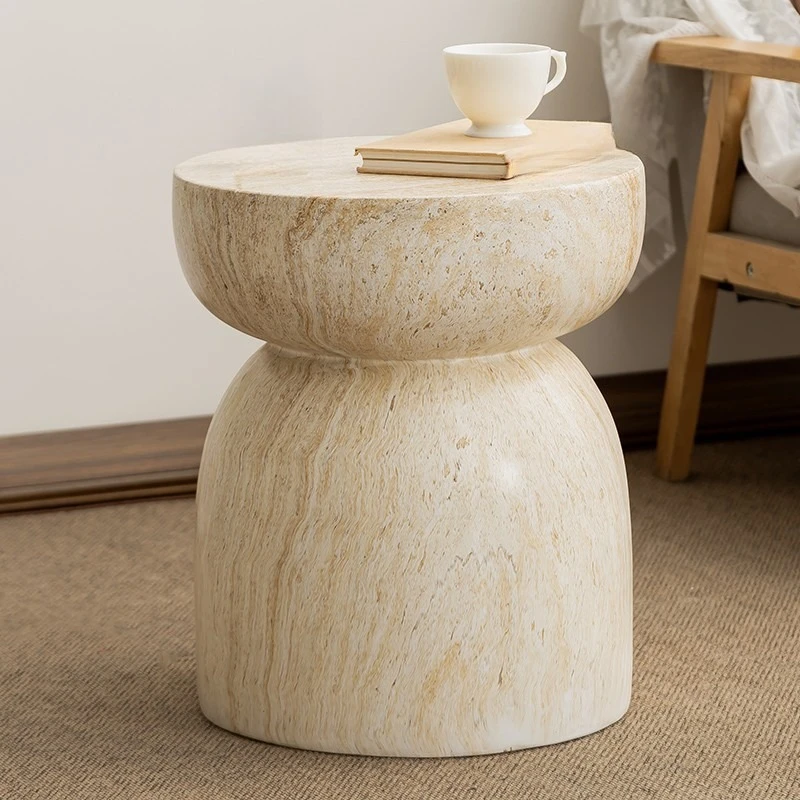 Medieval style imitation travertine magnesium mud edge few B & B home coffee table TV cabinet bedside table bedroom balcony
