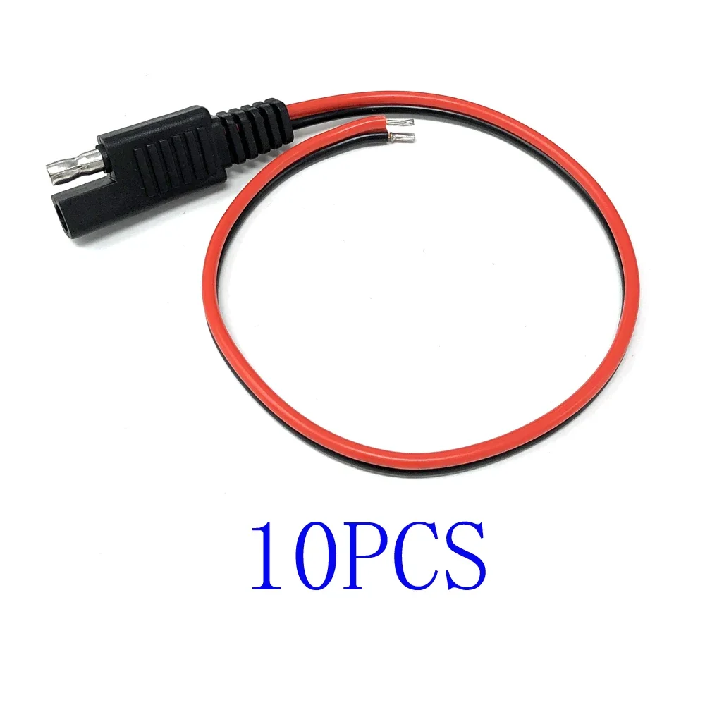 DIY 10 PCS SAE Power Automotive Extension Cable 18AWG 30CM 2 Pin with SAE Connector Cable Quick Disconnect Extension Cable