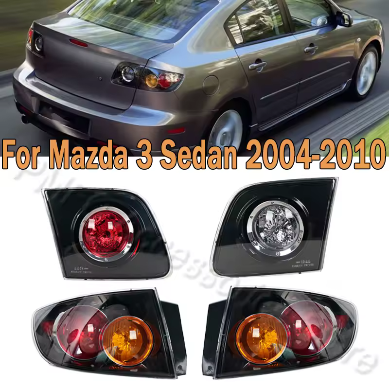 Задний фонарь в сборе для Mazda 3 Sedan 2004 2005 2006 2007 2008-2010: задний указатель поворота, стоп-сигнал, предупреждающий фонарь заднего хода.