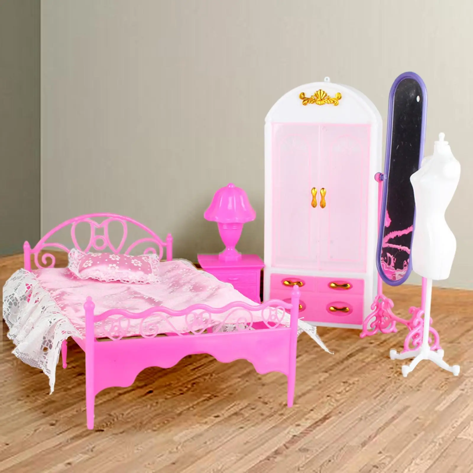 5 Pieces Simulation 1/6 Scale Doll Furniture Accessories Micro Landscape Mirror