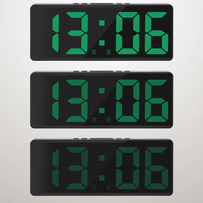 Digitaler Wecker, Sprachsteuerung, Temperatur, Schlummerfunktion, Nachtmodus, Desktop-Tischuhr, 12/24 Stunden, störungsfreie Funktion, LED-Uhren – Detail 5