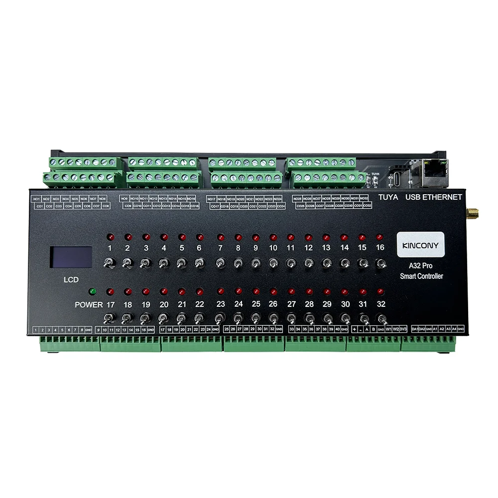 

A32 Pro 32-Channel ESP32-S3 Relay Controller with OLED Display and WiFi Connectivity for Android Operation