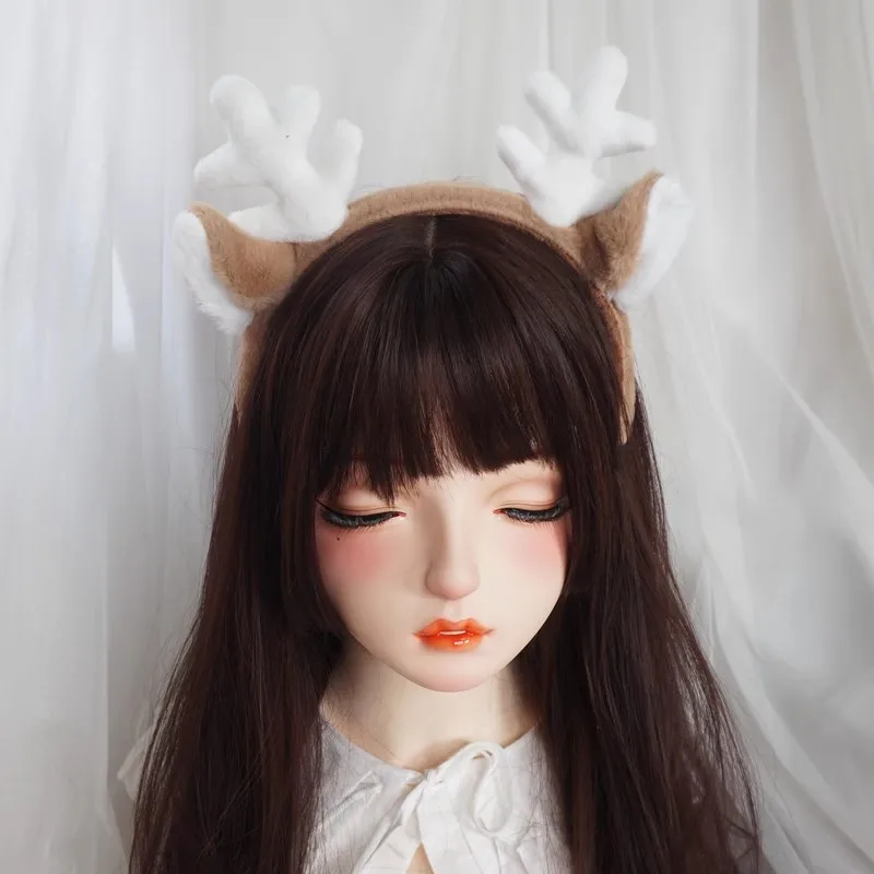 New Christmas Dress up Deer Ear Hair Hoop Accessories Simulated Beast Ear Japanese Cute Plush Deer Horn Headwear for Women