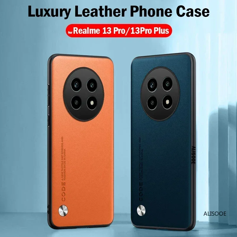 Luxury Fiber Texture PU-Leather Cover for Realme 13 Pro Plus 5G Case Protection for Funda Realme 13 Pro+ Shockproof  Capa