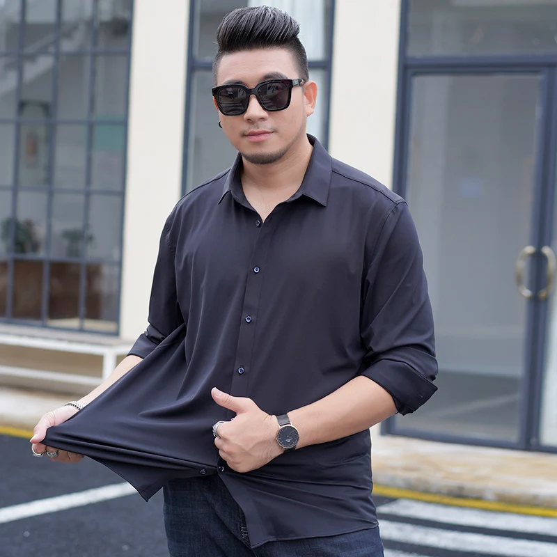 

Simple Men's Loose Comfortable Long-Sleeved Tops Plus Size Business Casual Shirts 8XL 7XL 6XL 5XL 4XL Women's Outerwear