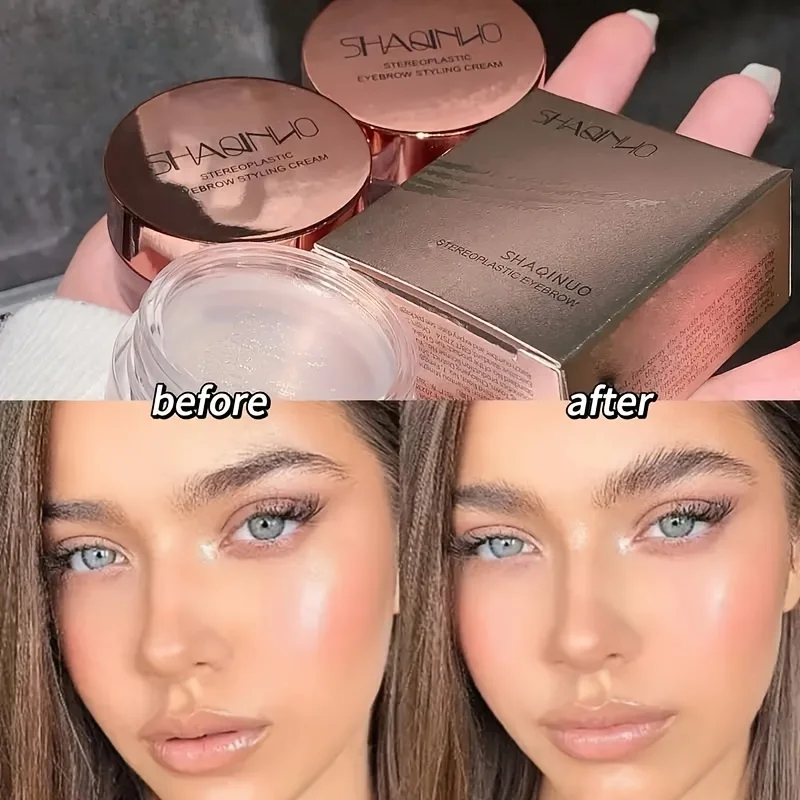 Crème coiffante pour sourcils tridimensionnelle, Gel pour sourcils imperméable et durable à séchage rapide, sourcils sauvages européens et américains