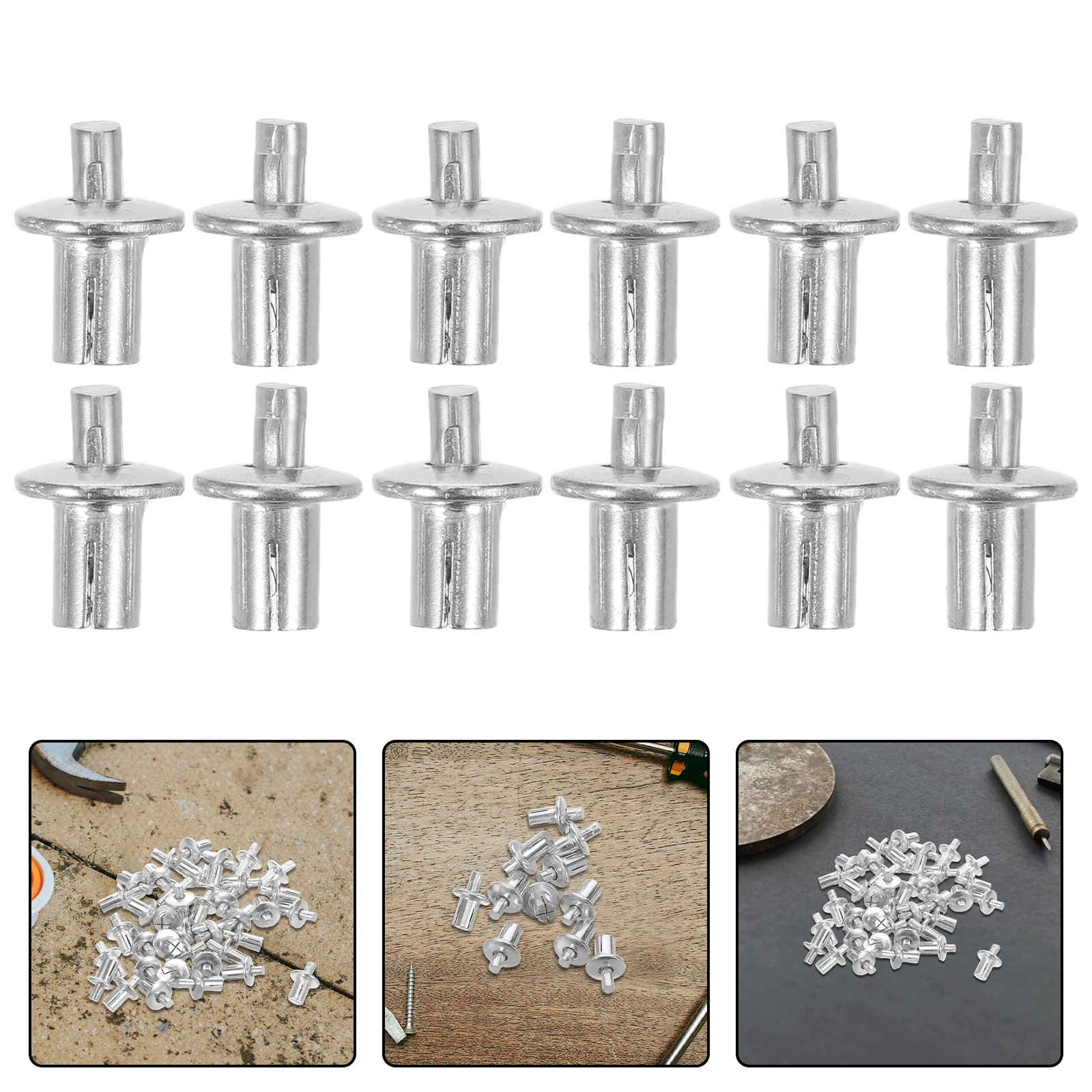 

200pcs Dome Drive Rivets Aluminum Core Expansion Fasteners 5X7Mm Half Round Head Knock Type For Furniture Automotive Industrial