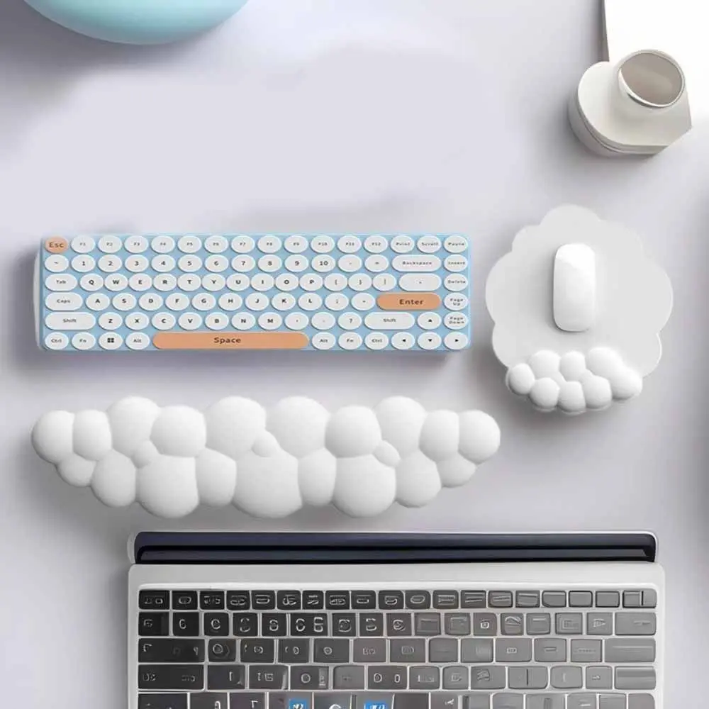 

Коврик для поддержки запястья клавиатуры из искусственной кожи, эргономичная водонепроницаемая подушка для мыши, противоскользящий мягкий коврик для мыши с облаком, настольные аксессуары