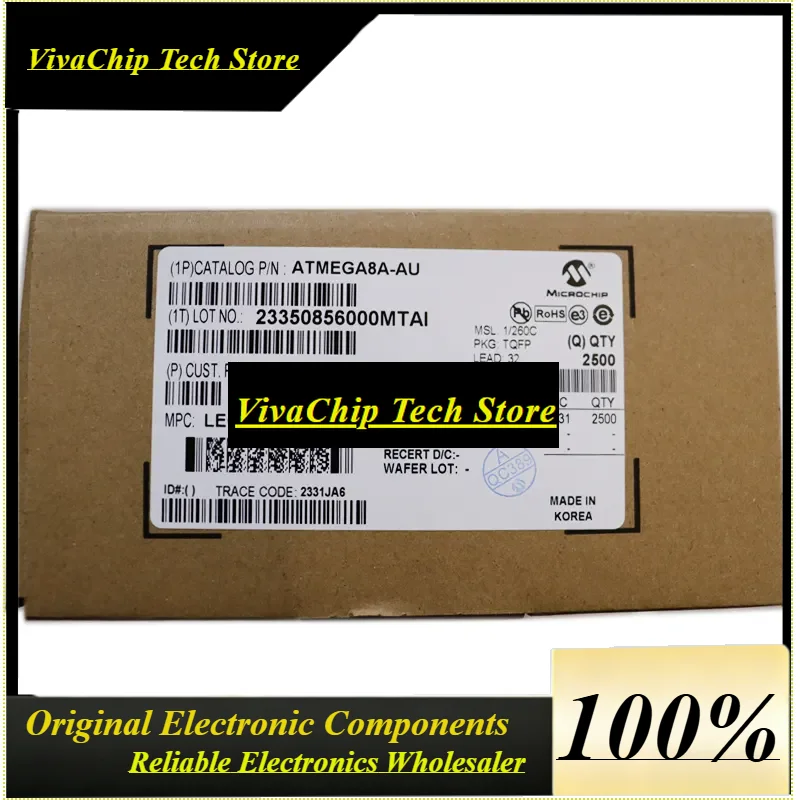 VivaC100PCS New Original Microchip MCU ATMEGA48PA-AU ARM Cortex RISC Flash AVR 32TQFP Pcba Board Electronic Component