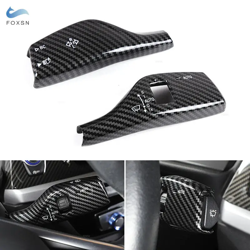 

For BMW F20 G20 G21 G28 G22 G30 G31 G38 G32 G11 G12 ABS Carbon Fiber Grain Turn Signal Windshield Wiper Lever Switch Trim Cover
