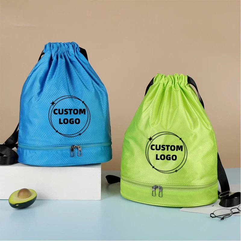 Custom Logo Outdoor Fitness Swimming Large-Capacity,Casual Backpack with Separate Compartments for Dry and Wet Items Waterproof,