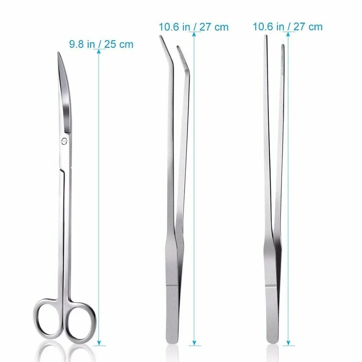 3/5pcs Aquarium Tank Tools Kit Long Tweezers Scissors Aquascaping Fish Tank Aquatic Plants Stainless Steel Maintenance Tool