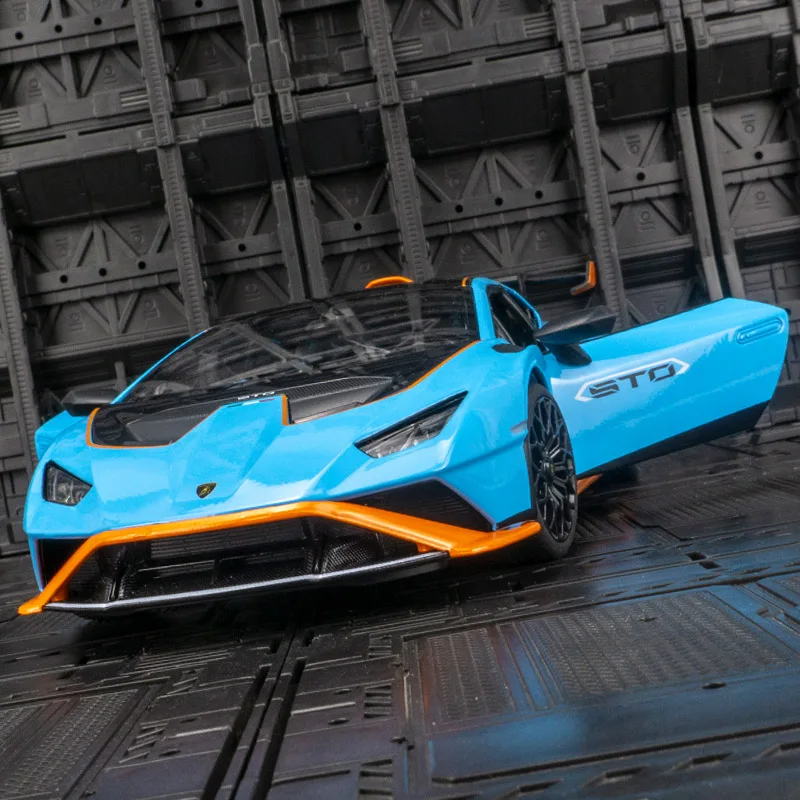 ラスター 1:18 ランボルギーニ ウラカン STO 合金製スポーツカーモデル 大型 静的車両装飾 ドアとボンネットが開閉可能 高品質