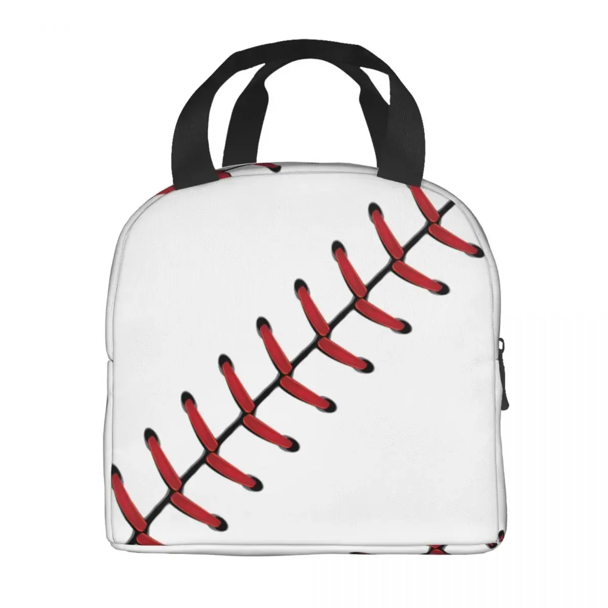 Custom Baseball Lace Lunch Bag Cooler Thermal Insulated Lunch Boxes for Women Children Work School Food Picnic Tote Container