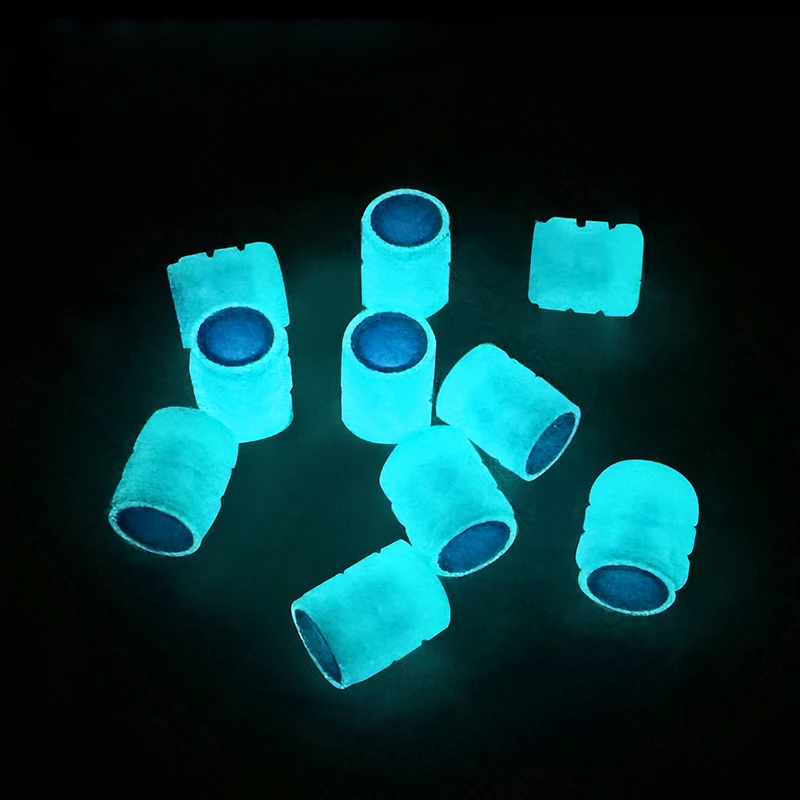 4/100PCS Car Luminous Tire Valve Cap Motorcycle Bike Wheel Nozzle Night Glowing Fluorescent Decor Tyre Valve Stem Luminous Caps