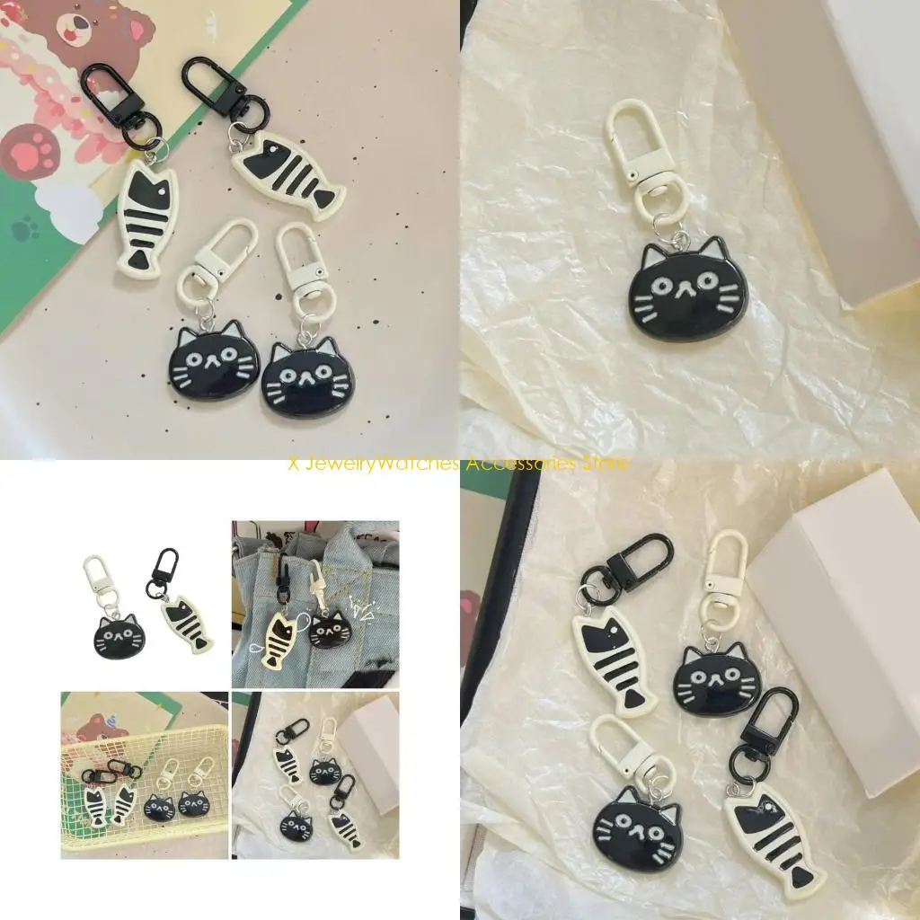 31kd-Стильный-черный-белый-котенок-и-рыбак-килограмма-декоративное-подвеска-для-брелок-для-сумок