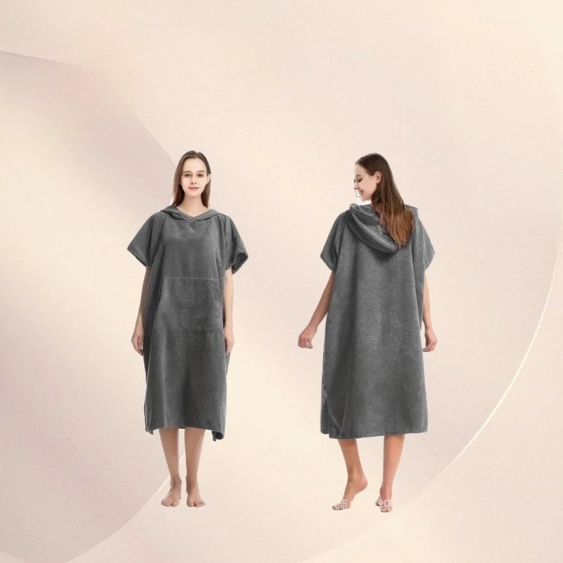 

Microfiber hooded cape bath towel quick-drying diving swimming beach surfing men and women changing bathrobes