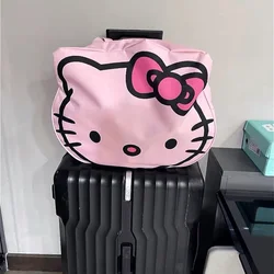 Cute Creative Hellos Kittys Oxford Cloth Tote Bag Large Capacity Portable Toiletries Storage Bag Short Travel Bags Girls Gifts