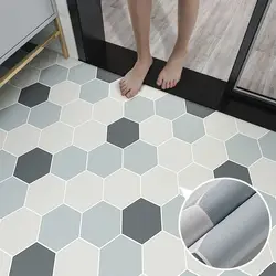 Geometric Pattern Floor Stickers Modern Style Thickened Self-adhesive Waterproof Living Room Bathroom Kitchen Household Stickers