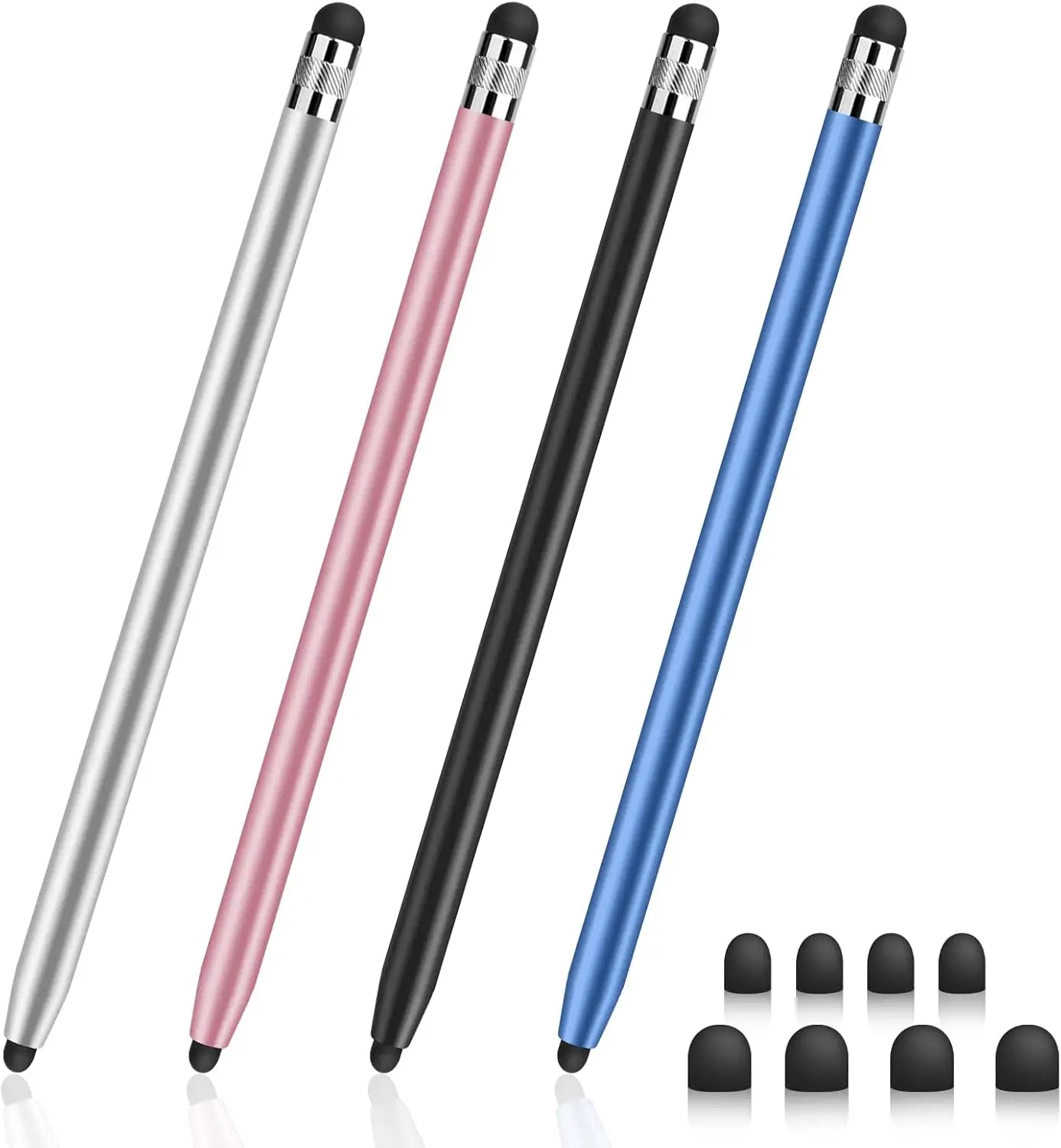 

4-Pack Universal Touchscreen Stylus Pens with Dual Tips, High Sensitivity for iPad, iPhone, Android Tablets