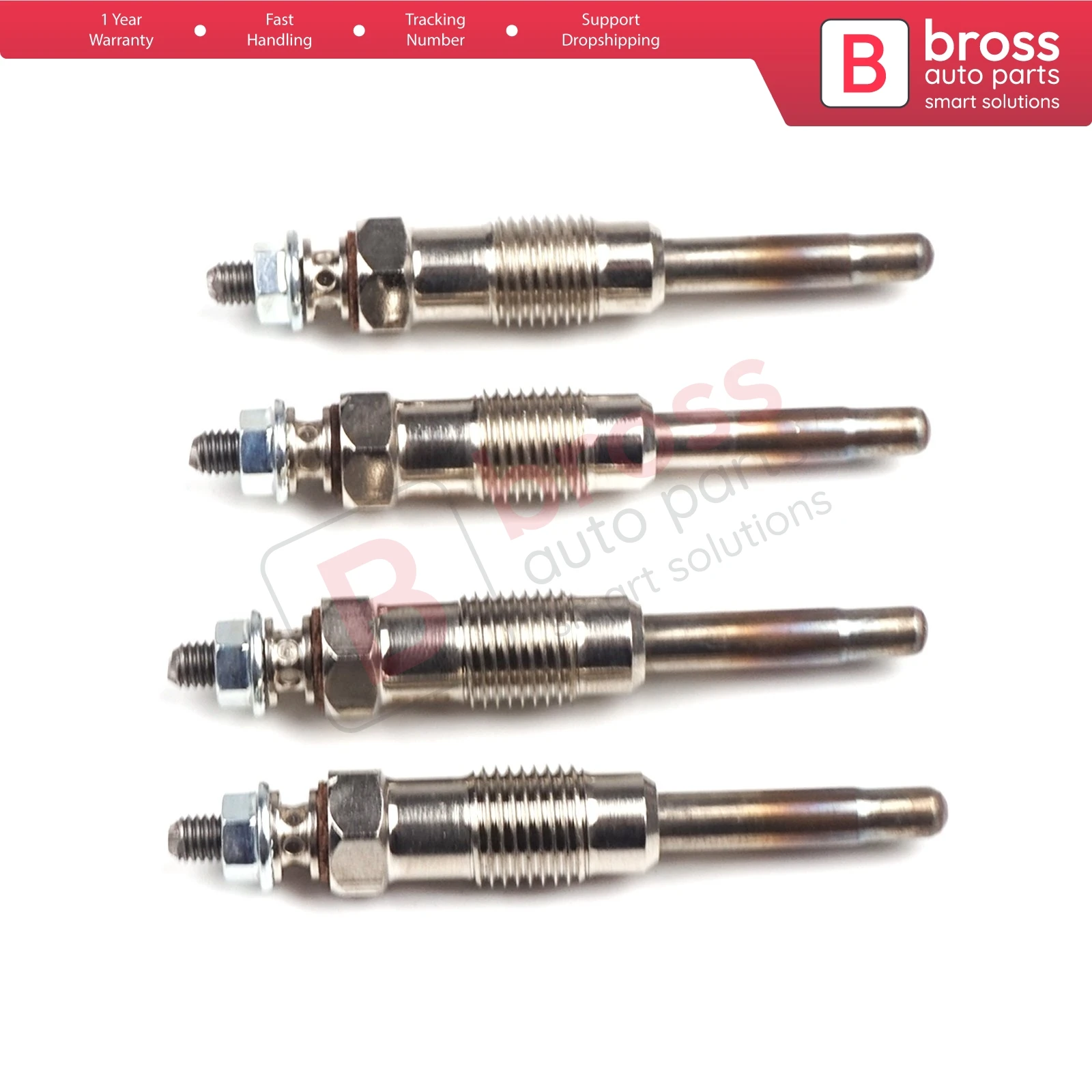 

Bross Auto Parts BGP41-1 4 Pcs Heater Glow Plugs GX78, 0100221141, 657MJ for Rover Alfa Volvo Fast Shipment Ship From Turkey