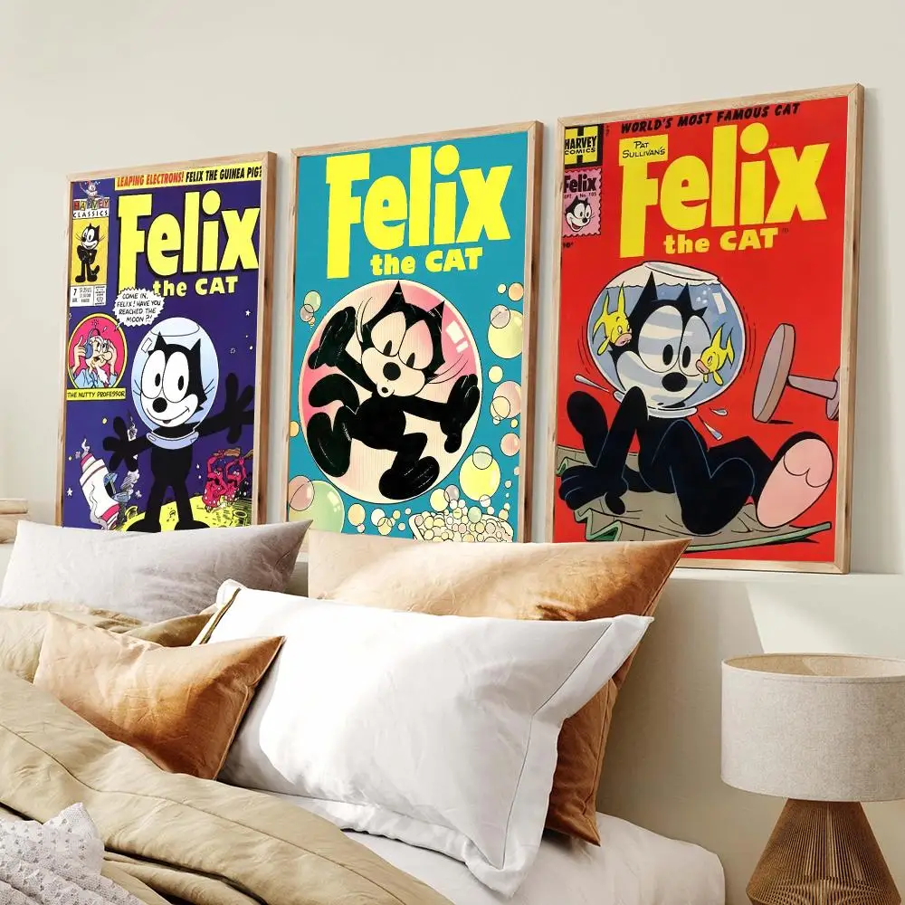 Vintage Cartoon F-Felix the Cat Poster Modern Minimalist Wall Art Prints Poster Home Decor Interior Bedroom Living Room