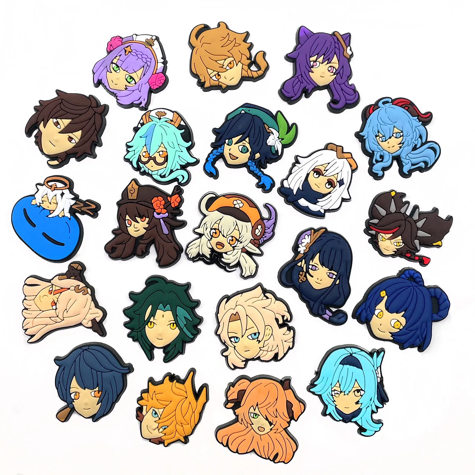 6-23PCS Anime game characters Shoes Charms for Sandals Decoration mix Bulk PVC Cartoon Shoe Accessories DIY for Friends Gifts