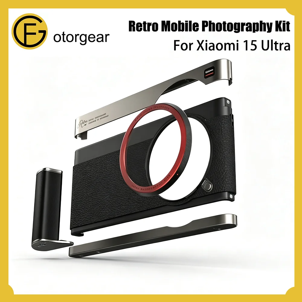 Camera Leather Case - Custodia per telefono meccanica retrò compatibile
